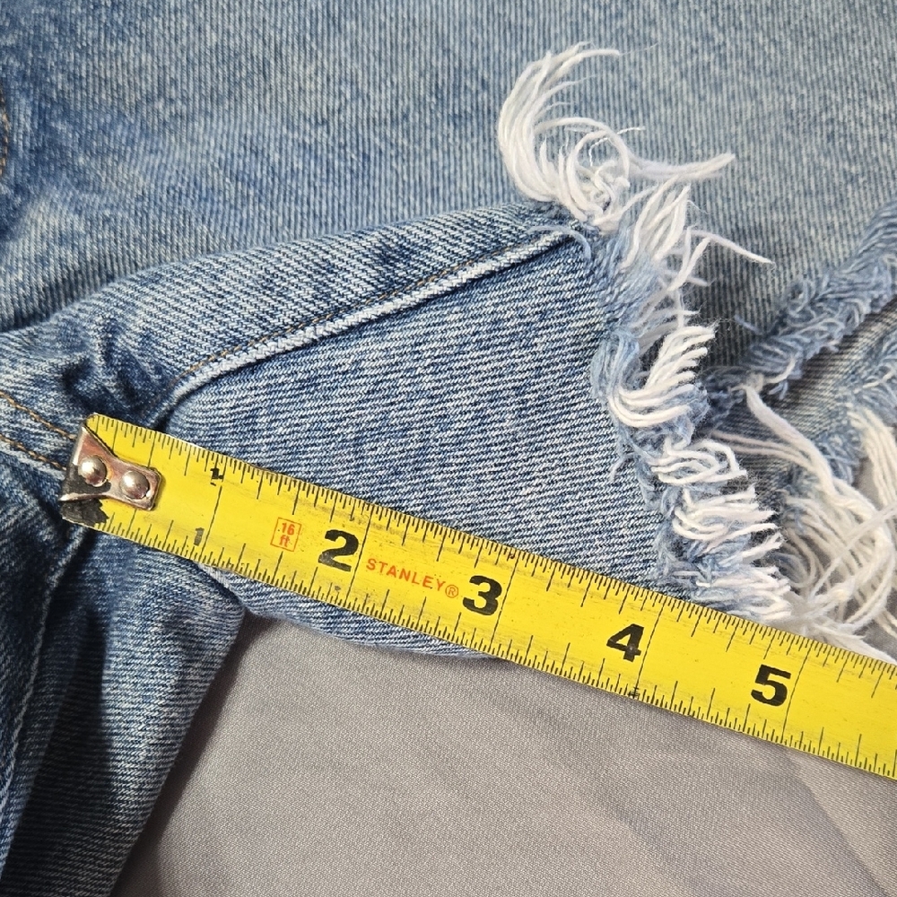 Agolde Sz 27 Classic Light Blue Women's Frayed Jean Shorts - Picture 6 of 7